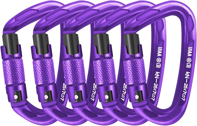 UIAA Certified Professional Heavy Duty Large Locking Carabiner Clips Climbing by AINIKEY