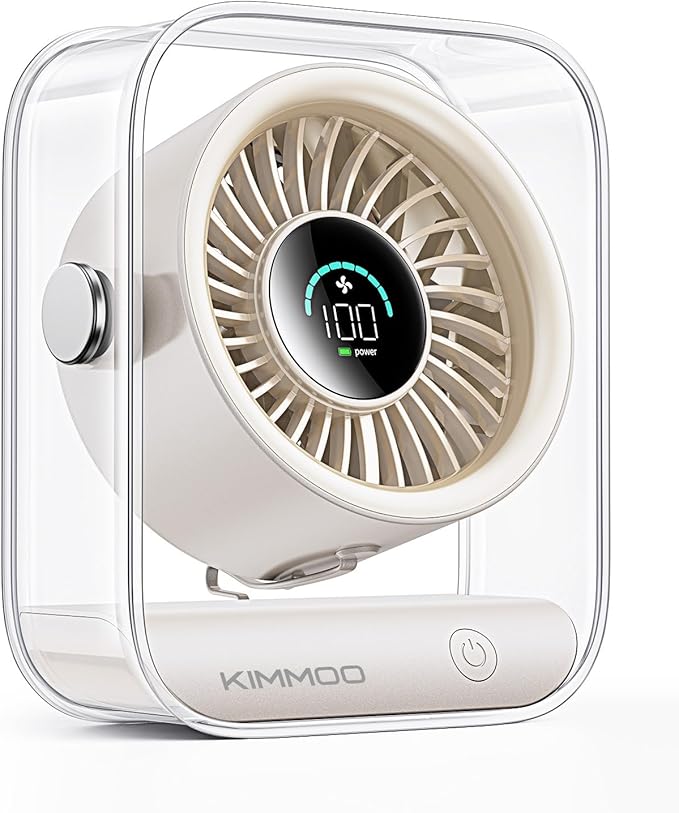 KIMMOO Rechargeable USB Desk Fan, Quiet Table Fan by KIMMOO