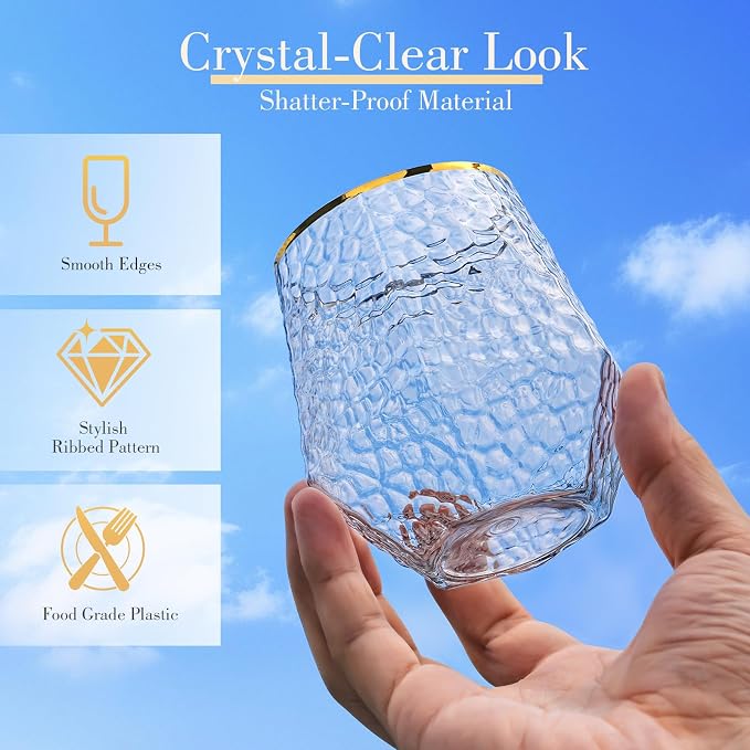 48 Pack Plastic Wine Glasses – 24 x 9oz Stemless Champagne Flutes & 24 x 12oz - Image 4