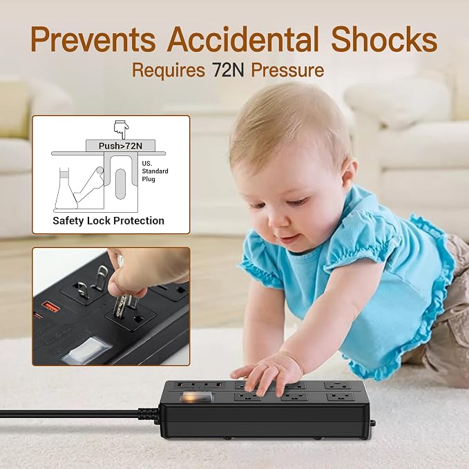 6FT Outdoor Waterproof Power Strip Surge Protector - Image 6