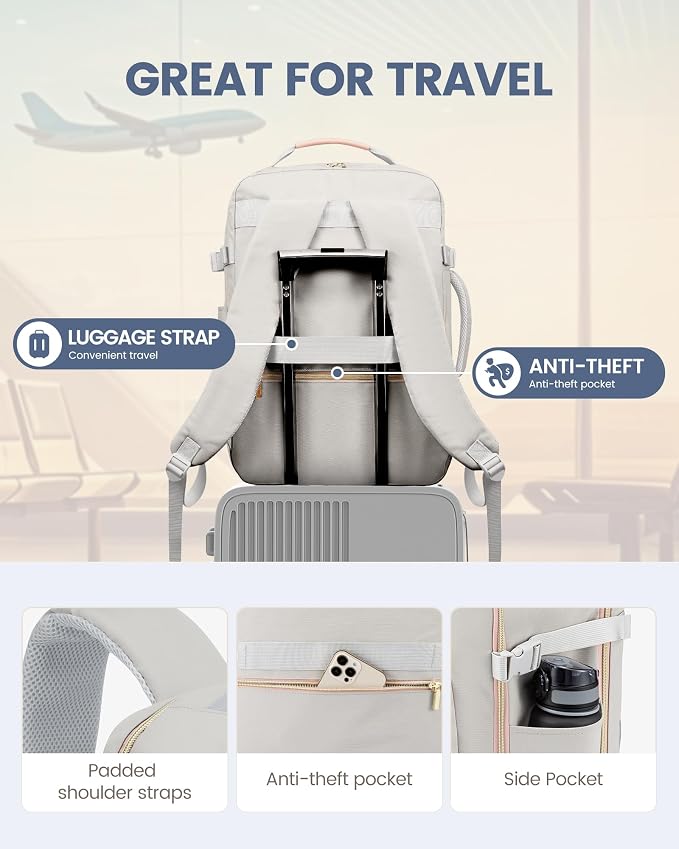 LOVEVOOK Travel Backpack for Women & Men 50L, Airline Approved Carry On - Image 6