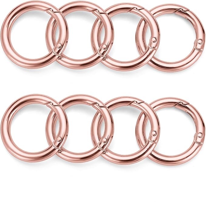 Gkeygo Key Ring Clip, 1 Inch Keychain Rings, 8 Pack Round Carabiner Clip - Image 7