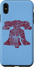 Philadelphia Street Map Liberty Bell Vintage Maroon Philly Case by Unknown