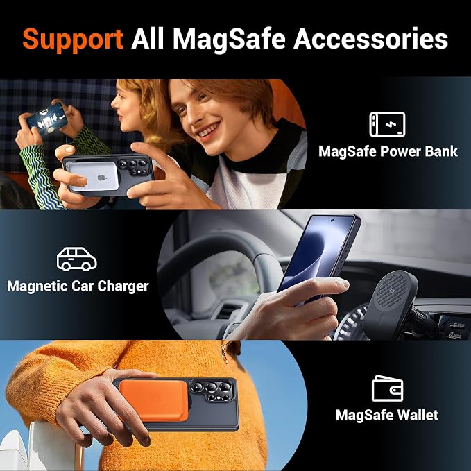 Temdan Designed for Samsung Galaxy S25 Ultra Case Magnetic, Slim Thin Phone - Image 3