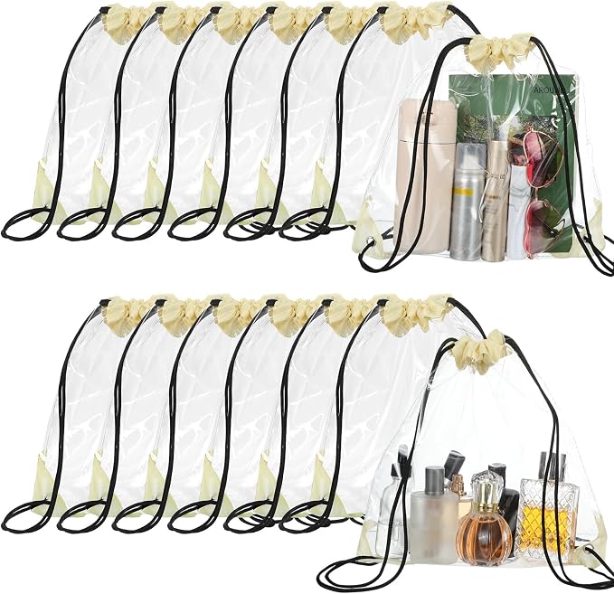 Shappy 30 Pcs Clear Drawstring Backpack, Plastic Waterproof Transparent Stadium by Shappy