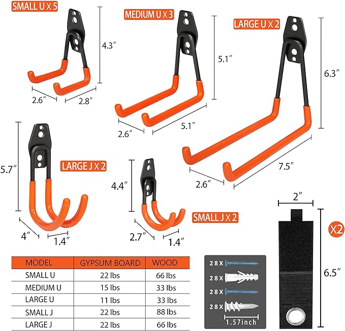 KOFANI Heavy Duty Steel Hooks, 16 Pack - Image 2