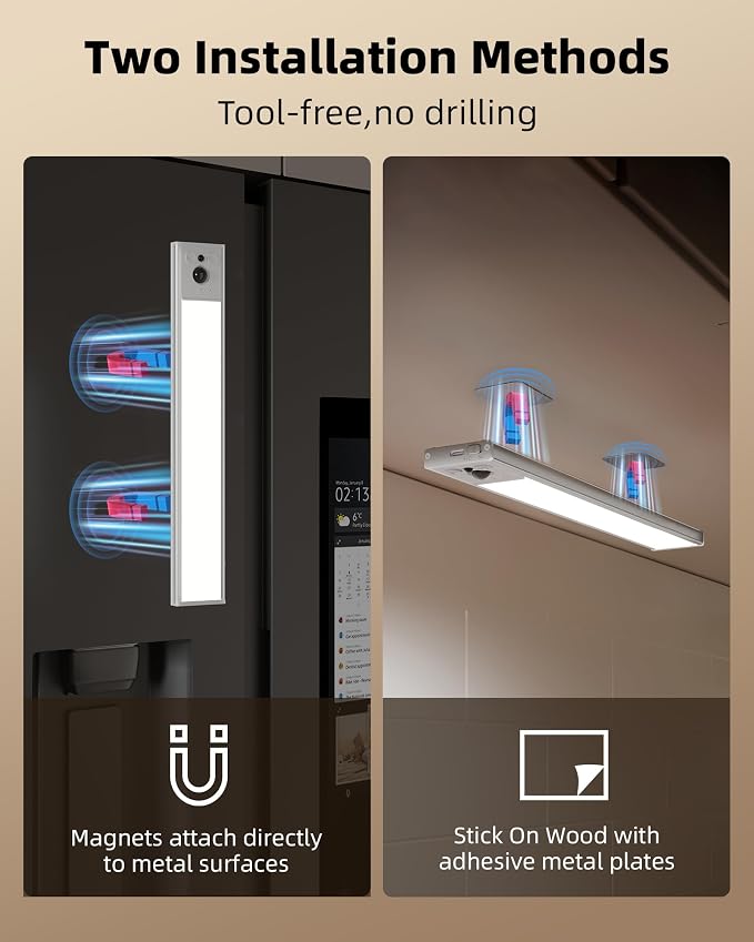 EZVALO 3-Pack Under Cabinet Lighting, 3300mAh Rechargeable Motion Sensor Light - Image 6