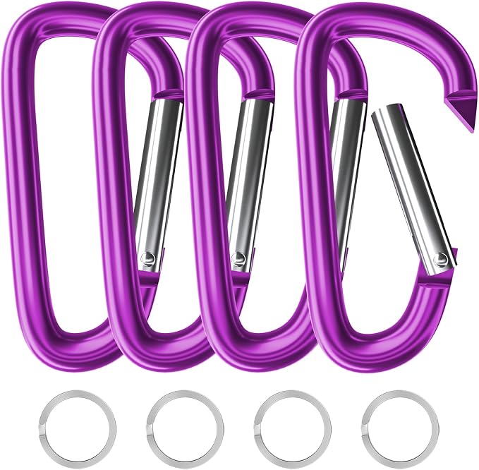 sprookber 4" & 5" Extra Large Aluminum Carabiner D Ring, Caribeener Clips by Sprookber