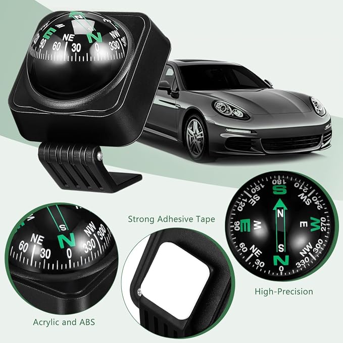 SOLUSTRE Car Dashboard Compass Ball Portable Auto Compass - Image 7
