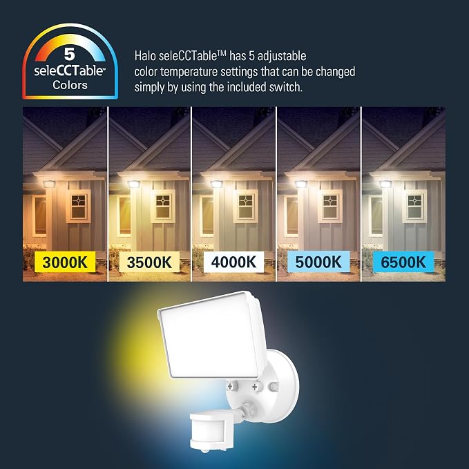 HALO FGS Ultra Bright Outdoor LED Security Floodlight, 120-227V w/CCT & Lumen - Image 5