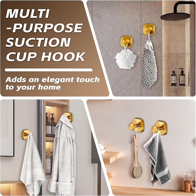 Suction Cup Hooks for Shower Heavy Duty No-Drill– Reusable Multi-Purpose Hooks - Image 4