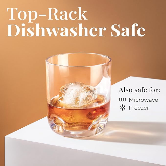 Vivocci Unbreakable Tritan Plastic 12.5 oz Whiskey & Double Old Fashioned Bar - Image 3