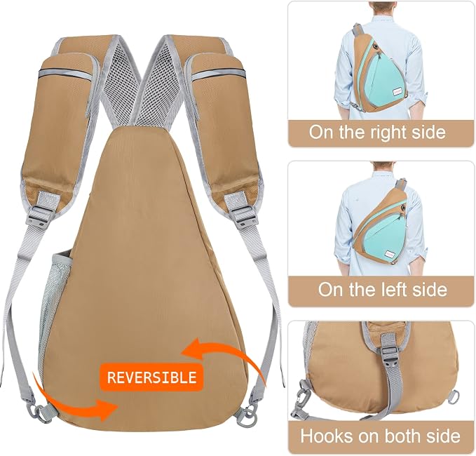 ZOMAKE Sling Bag, Small Crossbody Sling Backpack, Water Resistant Shoulder - Image 5