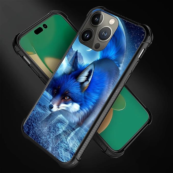 for iPhone 14 Pro Case, Snowy Mountain Fox Lake Pattern Graphic Design Girl Boy - Image 4