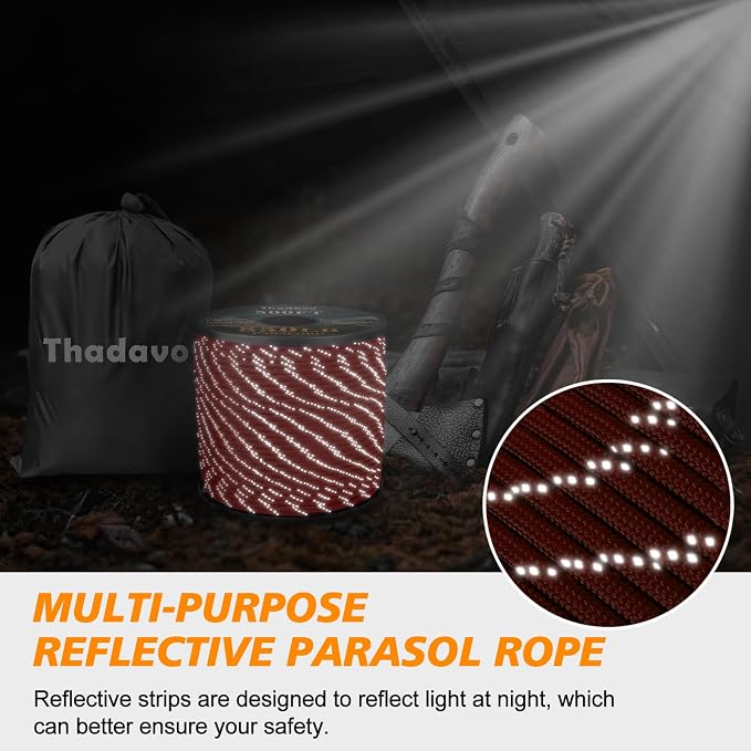 850Ib Reflective Paracord Rope, 50/100/200/500/1000ft 4MM 11 Strand Cords - Image 4