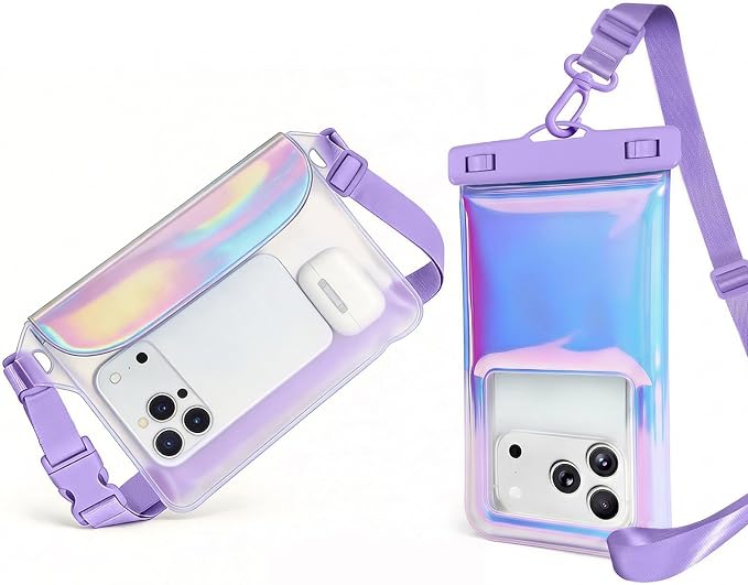 2-Pack IP68 Waterproof Phone Pouch & Fanny Pack:Waterproof Phone Case Fits by Foweroty
