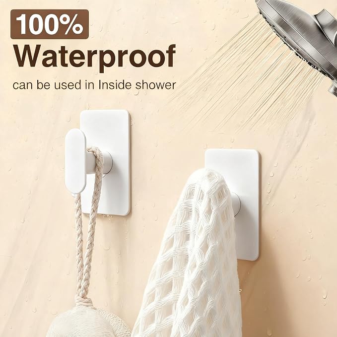 pickpiff Adhesive Towel Hooks for Bathroom: 20LB Extra Strong Wall Hanger for - Image 3