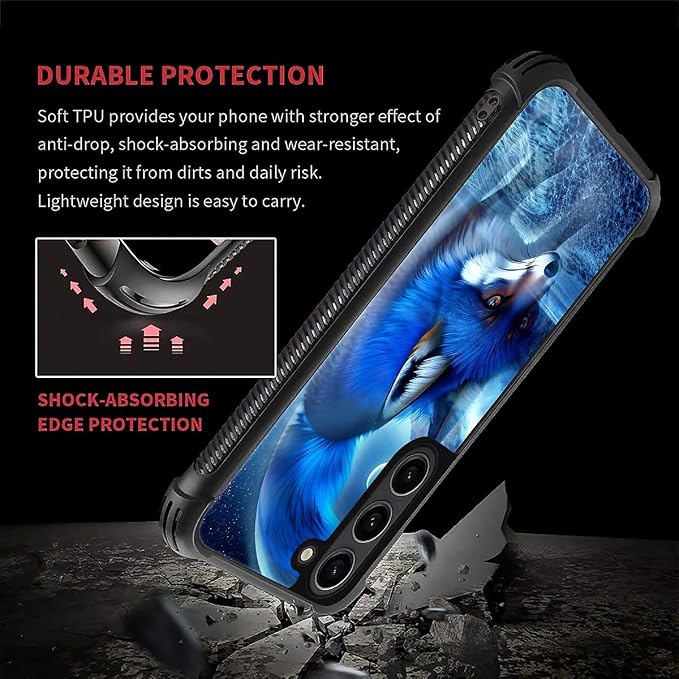 for Samsung Galaxy S23 Case, Snowy Mountain Fox Lake Pattern Graphic Design - Image 3
