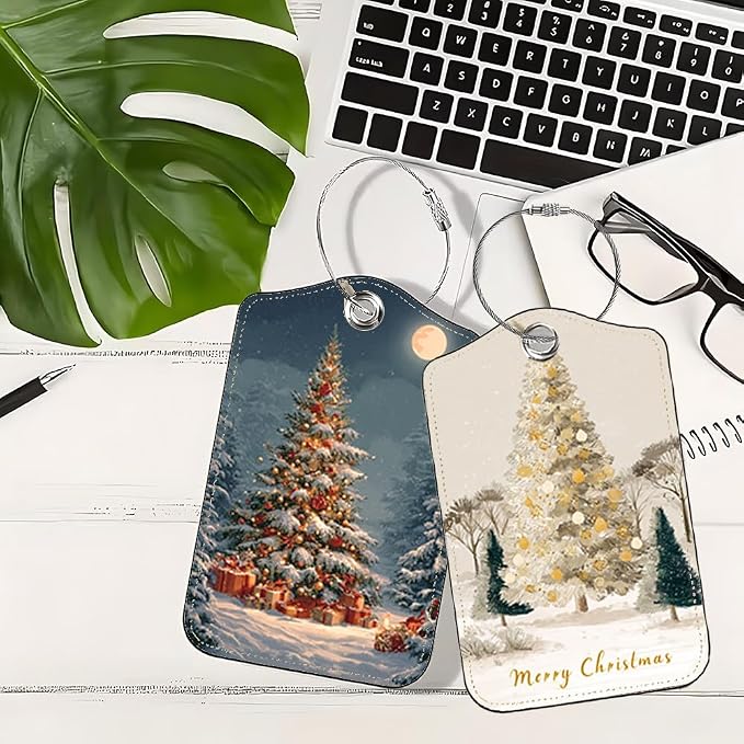 2 Pack Christmas Tree Luggage Tags - Image 5