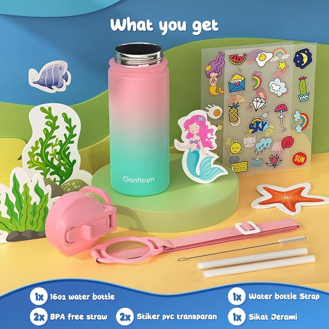 Kids Water Bottle, 16oz Kids Water Bottle - Image 5