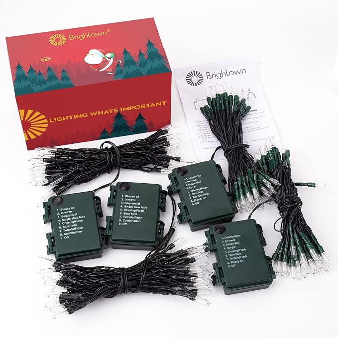 Brightown Battery Operated Christmas Lights 4 Pack 18 Feet 50 LED Clear Mini - Image 9