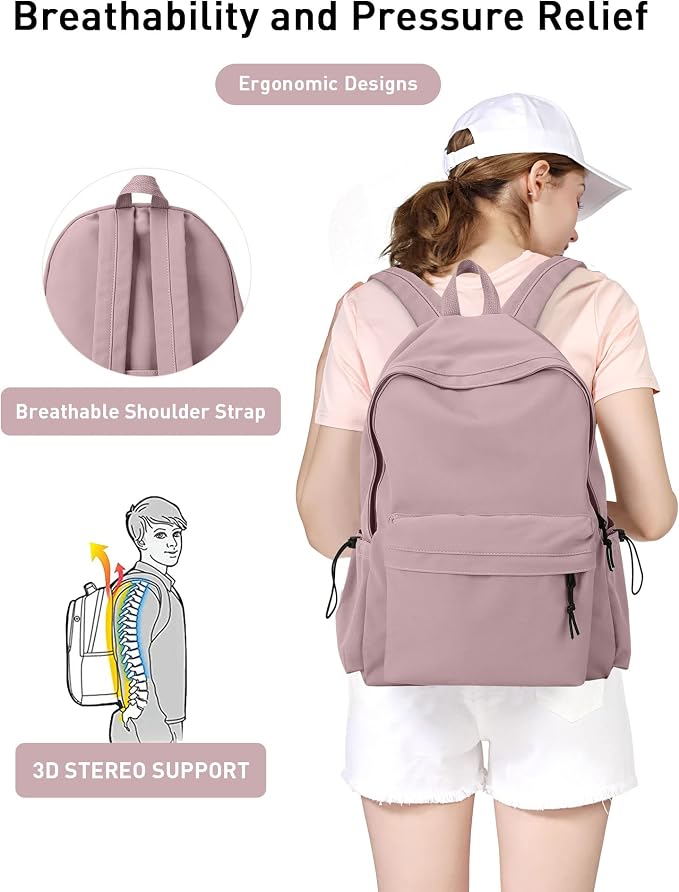 BJLFS Purple Backpack for Girls Women, Waterproof High School Bookbag, - Image 3