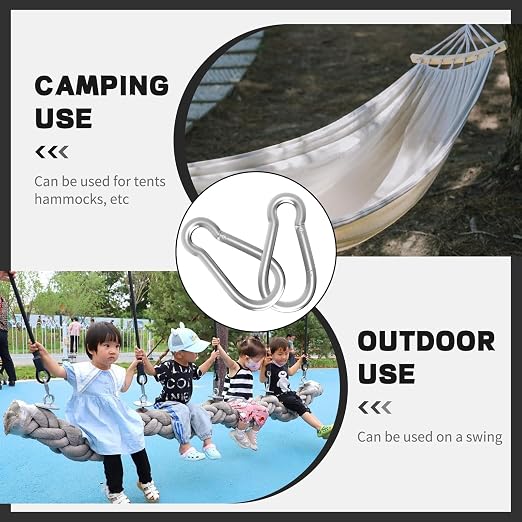 Carabiner, Heavy Duty Galvanized Steel Spring Snap Hook Carabiner Clips - Image 6