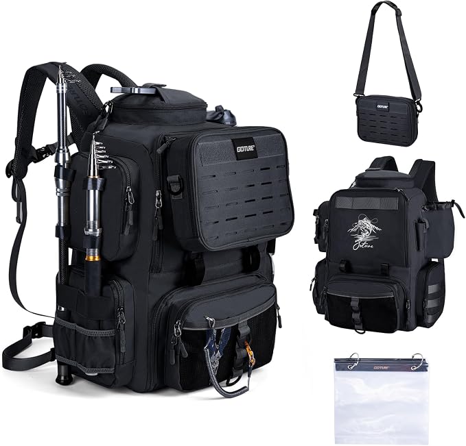 Goture Fishing Backpack, 900D Water-Resistant Tackle Backpack by Goture