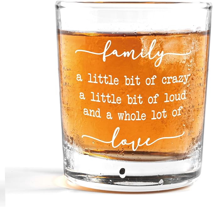 Nogrit Funny Family Quote Whiskey Glasses 10 oz, Best Housewarming Gifts 2025 by Nogrit