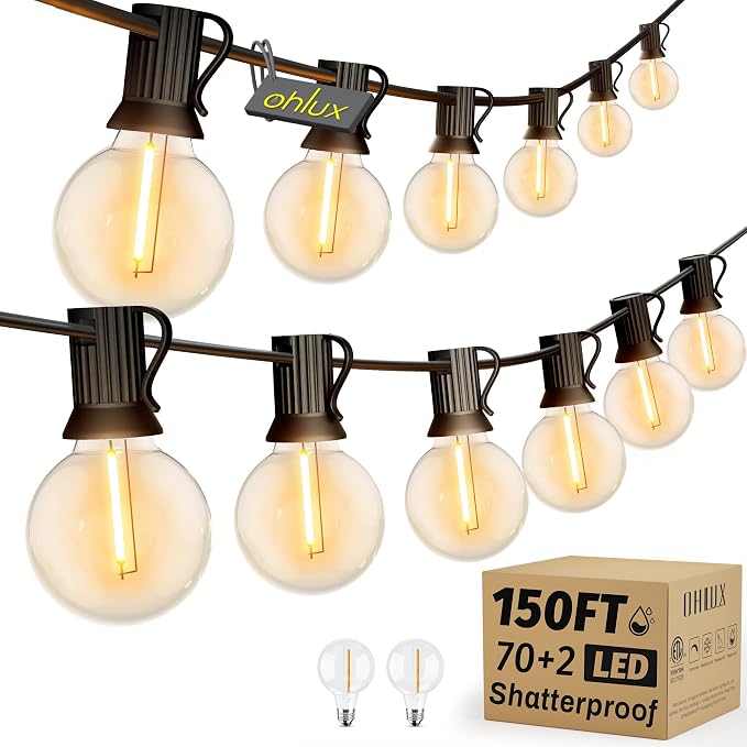 OHLUX Outdoor String Lights, 150FT Patio Lights by OHLUX-YourIndoorOutdoorSpaceLightingPartner