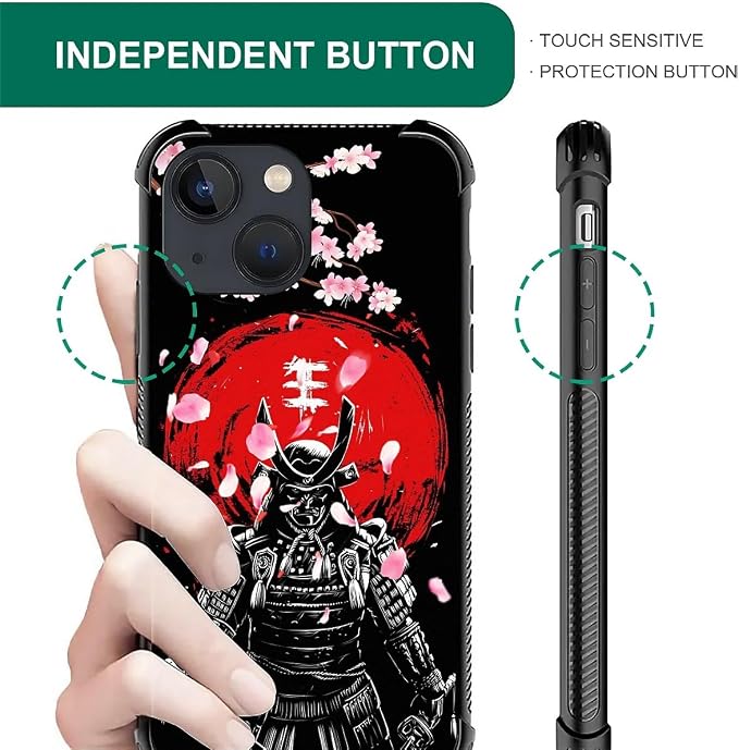 for iPhone 14 Plus Case, Sakura Japanese Samurai Pattern Graphic Design Girl - Image 4