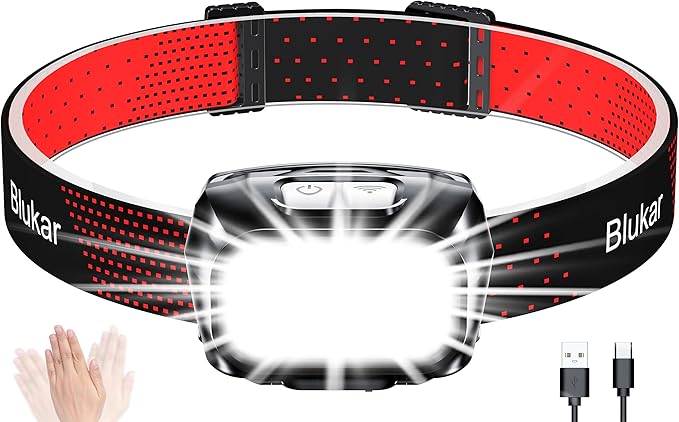 Blukar LED Headlamp Rechargeable, 2000L Super Bright Headlight by Blukar