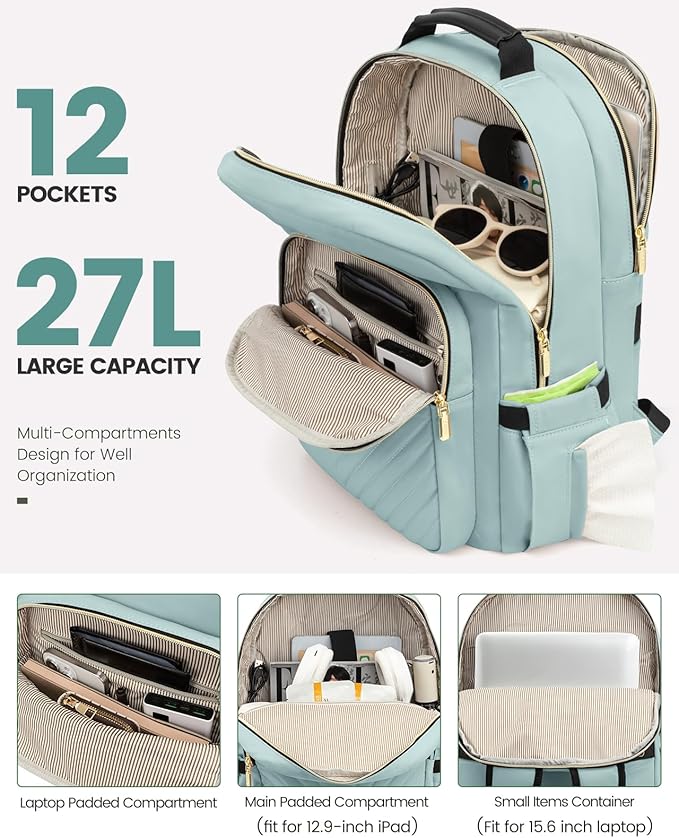 LOVEVOOK Laptop Backpack Purse for Women, Work Travel Computer Bags, College - Image 2