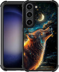 for Samsung Galaxy S23 Case, Star Cave Hungry Wolf Pattern Graphic Design Girl by FKBRCL4U