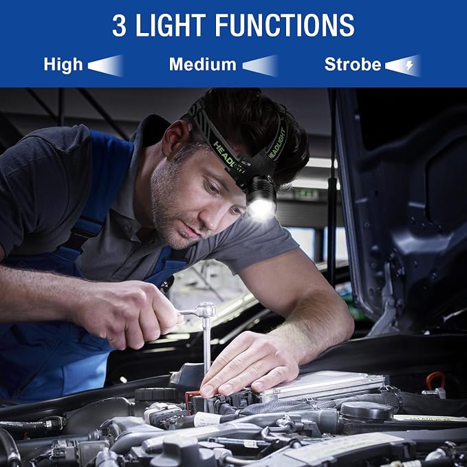 1Pack Rechargeable Headlamp Super Bright, 99000 Lumens LED Head Lamp - Image 5