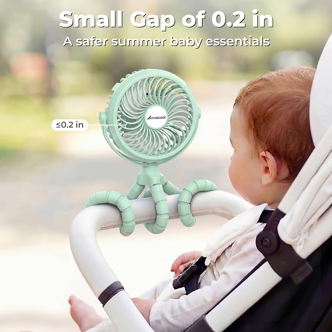 AMACOOL Battery Operated Stroller Fan, Baby Travel Essentials - Image 2