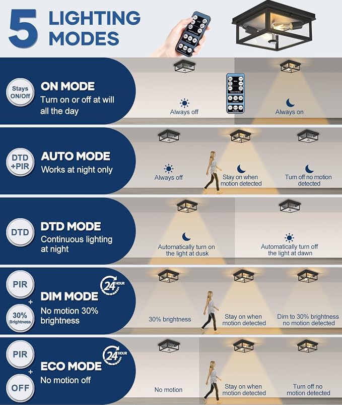 Motion Sensor Outdoor Ceiling Light - Image 4