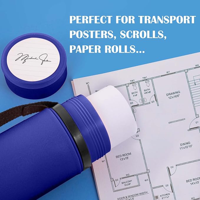 JJRING Blue Poster Tube, Poster Carrying Case - Image 5
