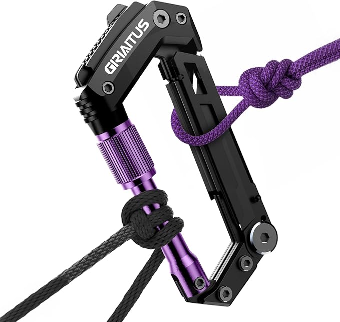 Carabiner Multitool with Pocket Knives, EDC Carabiners, Serrated Knife - Image 9