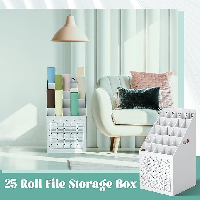 Menkxi 1 Pack 25 Slot Roll File Holder Vertical Blueprint Storage Organizer - Image 6