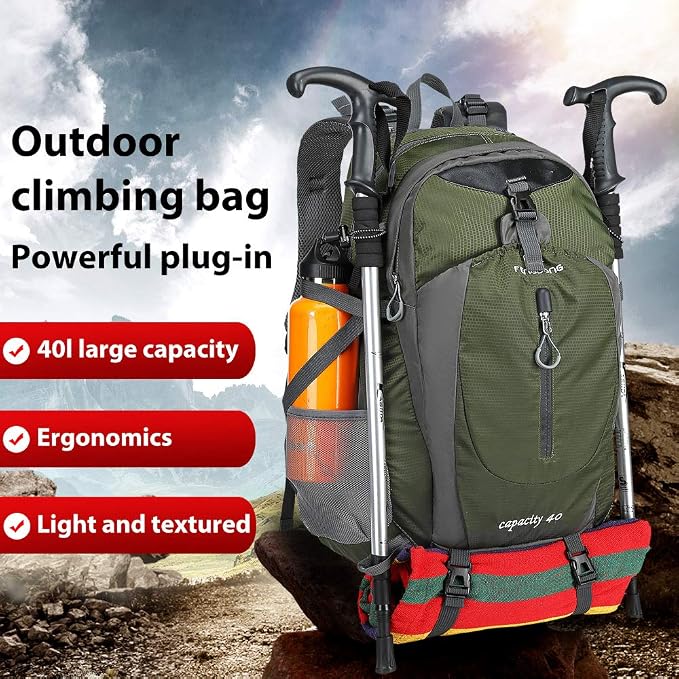 FENGDONG 40L Waterproof Lightweight Hiking, Travel Backpack - Image 3