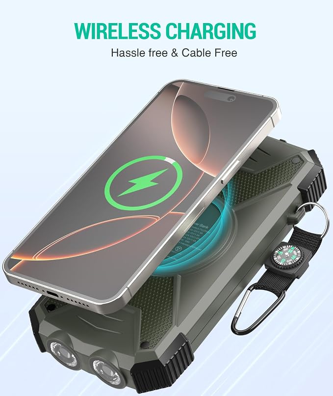 BLAVOR Solar Power Bank 10, Portable Wireless Charger, 20W Fast Charging - Image 2