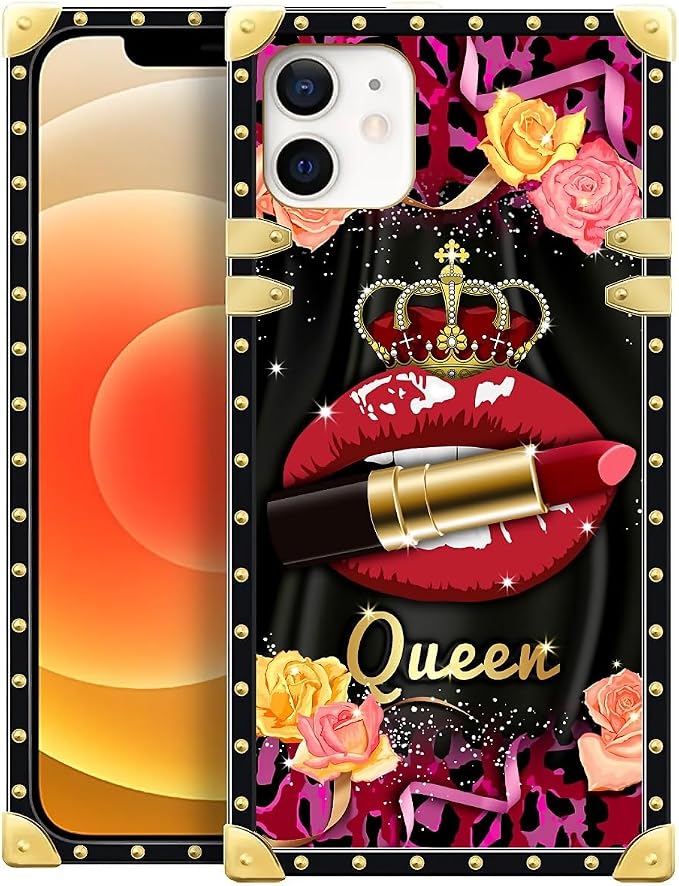 Compatible with iPhone 11 Case, Queen Lip Crown Leopard Print Luxury Golden by Unknown