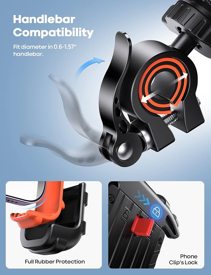 Lamicall Bike Phone Holder, Motorcycle Phone Mount - Image 6
