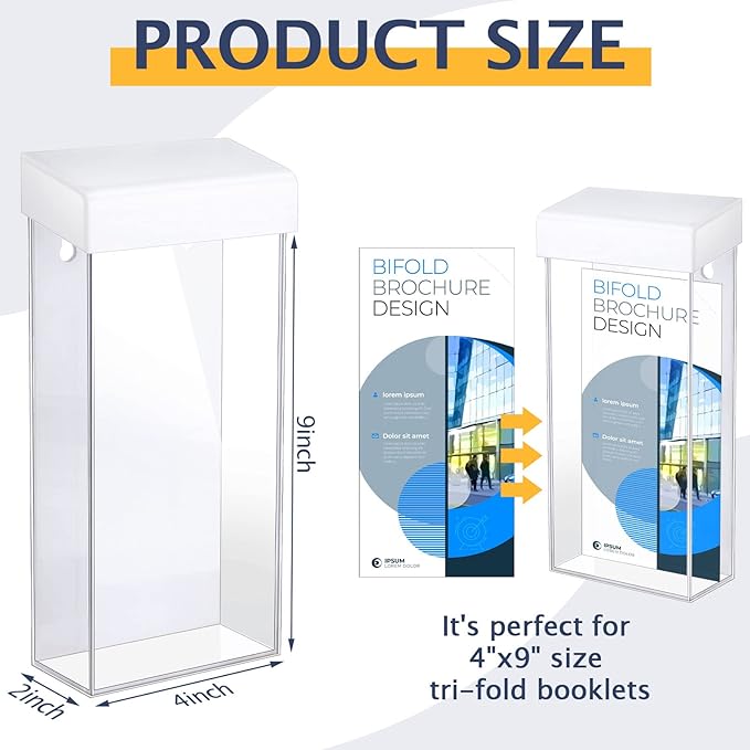 Remerry 4 Pieces Acrylic Outdoor Brochure Holder 4 x 9 Inch Waterproof Wall - Image 3