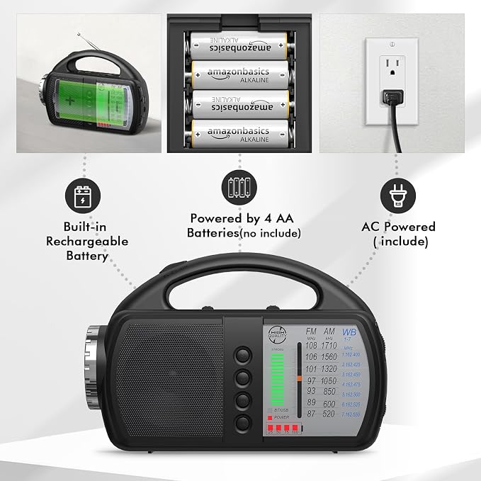 AM FM NOAA Weather Radio, Portable Emergency Radio - Image 5