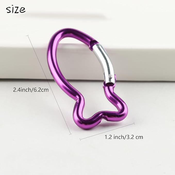 7Pcs Cute Fish Shape Carabiner Clips, 2.4inch Colorful Mini Aluminum Alloy - Image 2
