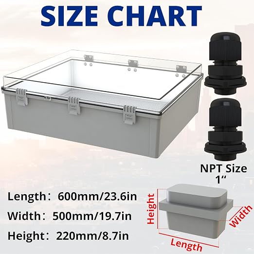 MAKERELE Extra Large Outdoor Electrical Box Waterproof IP67 large Junction Box - Image 2