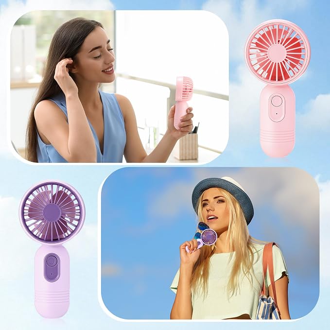 Rossesay 3 Pcs Mini Portable Fan Bulk Cute Handheld Lightweight Small Little - Image 5