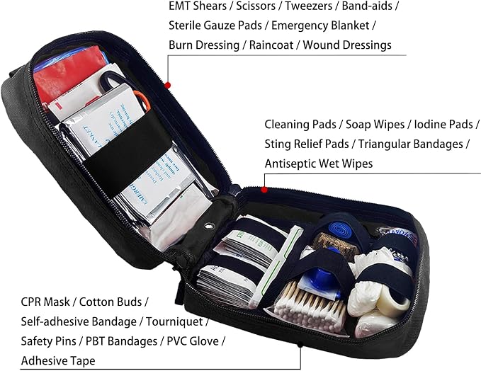 Carlebben EMT Pouch MOLLE Ifak Pouch Tactical MOLLE Medical First Aid Kit - Image 4